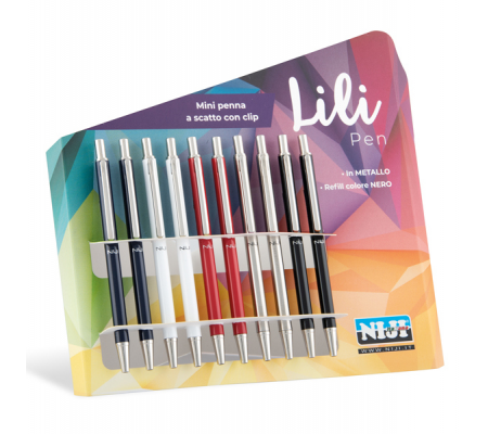 Penna mini a scatto da agenda - colori assortiti - Italiana - conf. 10 pezzi - Lebez - 1301 - 8007509013014 - DMwebShop