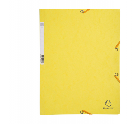 Cartellina con elastico - cartoncino lustre' - 3 lembi - 400 gr - 24 x 32 cm - giallo limone - conf. 25 pezzi - Exacompta - 55529E - 3130630555292 - DMwebShop