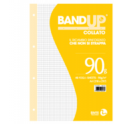 Blocco collato BandUp - fori rinforzati - A4 - quadretto 5 mm - 40 fogli - 90 gr - BM - 0106433 - 8008234064333 - DMwebShop