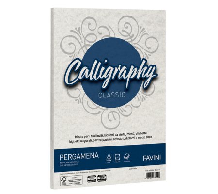 Carta Calligraphy Pergamena - A4 - 90 gr - bianco 01 - conf. 50 fogli - Favini - A690204 - 8007057672008 - DMwebShop