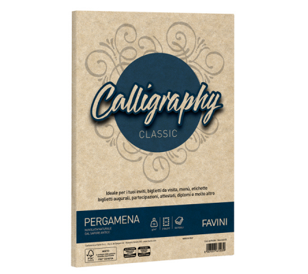 Carta Calligraphy Pergamena - A4 - 90 gr - nocciola 04 - conf. 50 fogli - Favini - A69N204 - 8007057672039 - DMwebShop