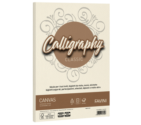 Carta Calligraphy Canvas - A4 - 200 gr - avorio 02 - conf. 50 fogli - Favini - A69Q314 - 8007057617047 - DMwebShop