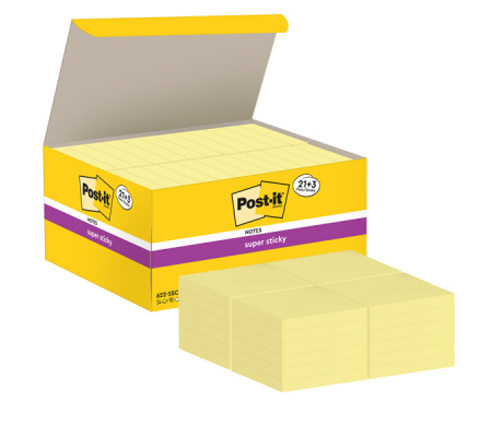 Blocco foglietti Super Sticky giallo Canary - 47,6 x 47,6 mm - 90 fogli - conf. 24 blocchi - Post-it - 7100234510 - 051141401515 - DMwebShop