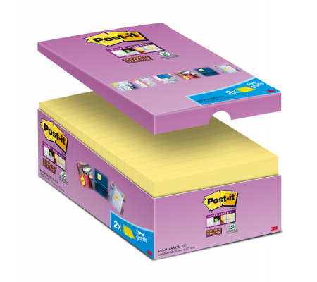 Blocco foglietti Super Sticky giallo Canary - 76 x 127 mm - 90 fogli - conf. 16 blocchi - Post-it - 7100234508 - 051141381039 - DMwebShop