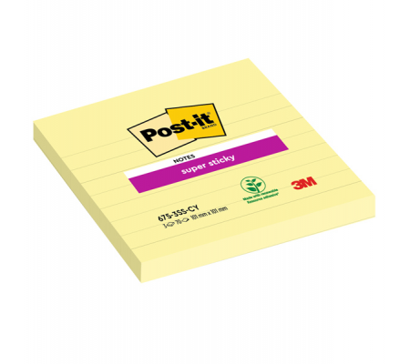 Blocco foglietti Super Sticky - giallo Canary - 101 x 101 mm - a righe - 70 fogli - Post-it - 7100234641 - 051141998817 - DMwebShop