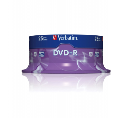 Scatola 25 DVD+R - serigrafato - 4,7 Gb - Verbatim - 43500 - 023942435006 - DMwebShop