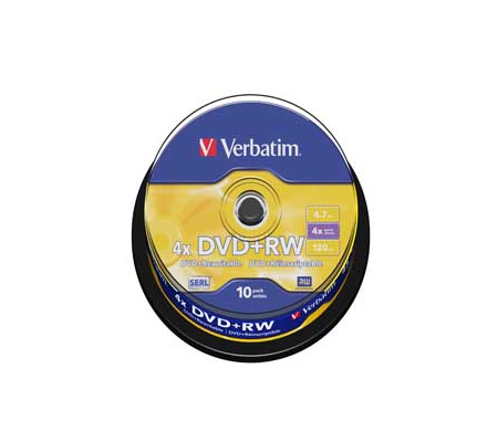 Scatola 10 DVD+RW - 4,7 Gb - Verbatim - 43488 - 023942434887 - DMwebShop