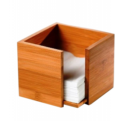 Portatovaglioli - in bamboo - 19 x 19 x 10 cm - colore naturale - Leone - s0086 - 8024112000866 - DMwebShop