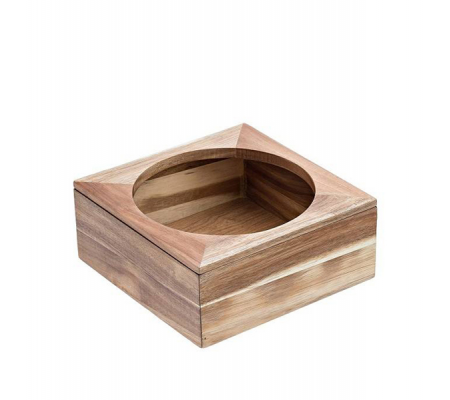 Supporto per ciotola - in bamboo - 26 x 26 x 11 cm - colore naturale - Leone - s0088 - 8024112000880 - DMwebShop