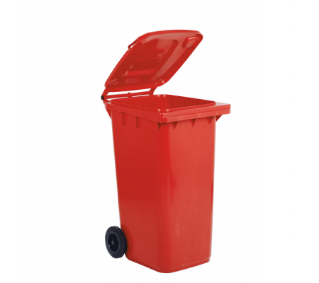 Bidone carrellato per raccolta differenziata - 240 lt - rosso - Mobil Plastic - 1/240/5-ROB - DMwebShop