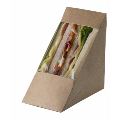 Scatole per sandwich Street Food in carta kraft - 12,3 x 7,2 x 12,3 cm - conf. 100 pezzi - Leone - H0713 - 8024112005519 - DMwebShop