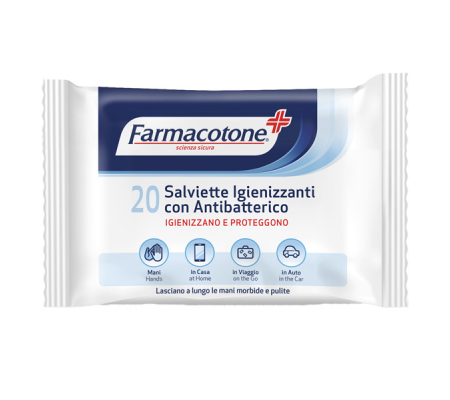 Salviette igienizzanti con antibatterico - busta da 20 pezzi - Farmacotone - 3590FC04 - 8003350550326 - DMwebShop