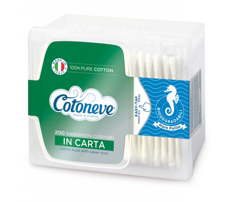 Bastoncini con cotone - cofanetto da 200 pezzi - Cotoneve - 1605CV - 8003350524990 - DMwebShop