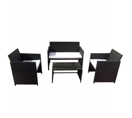 Salotto Valencia - nero-bianco - set 4 elementi - Garden Friend - S1383022 - DMwebShop