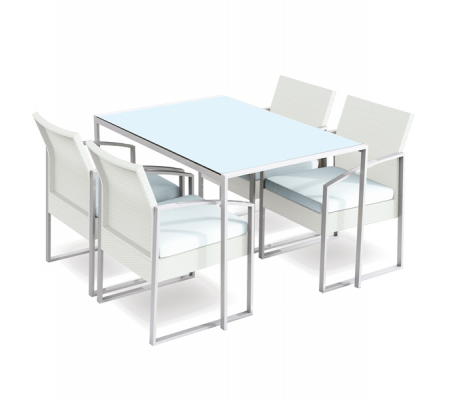 Set pranzo Bilbao - bianco-grigio - set 5 elementi - Garden Friend - S1304593 - DMwebShop