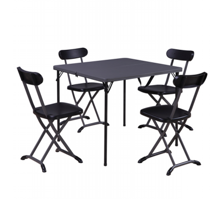 Set pranzo pieghevole Horeca - antracite - set 5 elementi - Garden Friend - S1815086 - DMwebShop