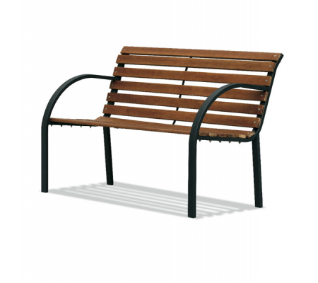 Panca da giardino Parco - 80 x 62 x 122 cm - acciaio-legno - nero - Garden Friend - P1007201 - 8023755024512 - DMwebShop