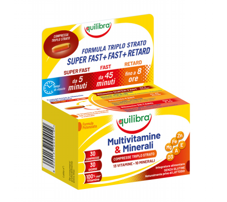 Integratore Multivitamine e Minerali - 30 compresse triplo strato (1,5 gr cad.) - Equilibra - VIA - 8000137004010 - DMwebShop