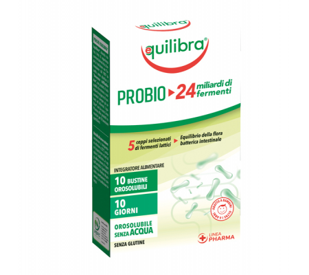 Integratori ProBio 24 miliardi di fermenti - 10 bustine orosolubili (25 gr cad.) - Equilibra - 24M - 8000137004096 - DMwebShop