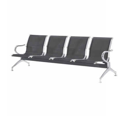 Panca attesa - 4 posti - in acciaio - nero - Serena Group - SJ840K-4 - DMwebShop