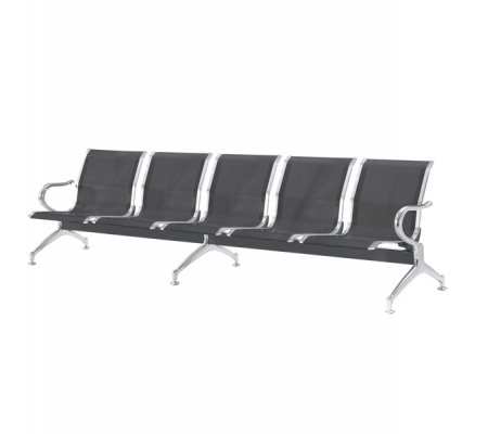 Panca attesa - 5 posti - in acciaio - nero - Serena Group - SJ840K-5 - DMwebShop