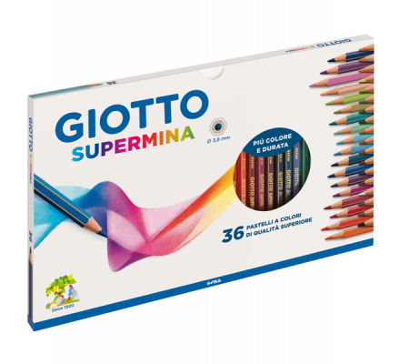 Pastello Supermina - mina 3,8 mm - colori assortiti - astuccio 36 pezzi - Giotto - 23590000 - 8000825235917 - DMwebShop