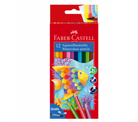 Pastelli acquerellabili - Ø mina 3,3 mm - colori assortiti - astuccio 12 pezzi - Faber Castell - 114413 - 4005401144137 - DMwebShop