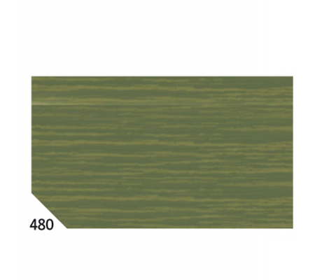 Carta crespa - 50 x 250 cm - 48 gr/m2 - verde oliva 480 - conf. 10 rotoli - Rex Sadoch - KR363-480 - 8006715065114 - DMwebShop