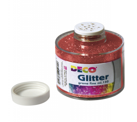 Barattolo Glitter - grana fine - 150 ml - rosso - Deco - 130/100/3 - DMwebShop