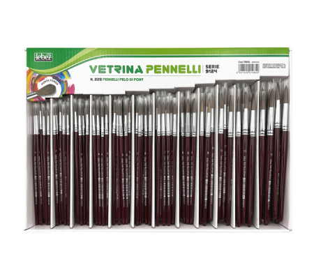 Pennelli punta tonda - pelo di pony - serie 9124 - assortimento vetrinetta 228 pezzi - Lebez 1984 - 1984L - 8007509019849 - DMwebShop