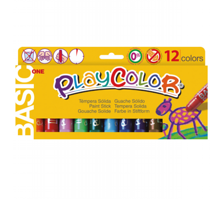 Tempera solida in stick Playcolor - 10 gr - colori assortiti - astuccio 12 stick - Instant - 10731 - 8414213107319 - DMwebShop