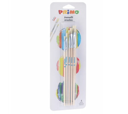 Pennelli e portapennelli - piatti - blister 5 pezzi - Primo - 1241BPQ - 8006919024016 - DMwebShop