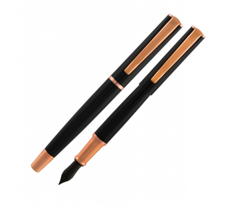 Penna Stilografica Impressa - punta M - nero-rosegold - Monteverde - J029860 - 080333298633 - DMwebShop