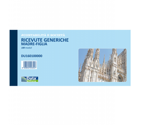 Blocco ricevute generiche madre figlia - 100 pagine - 10 x 21,5 cm - Data Ufficio - DU160100000 - 8008842585121 - DMwebShop