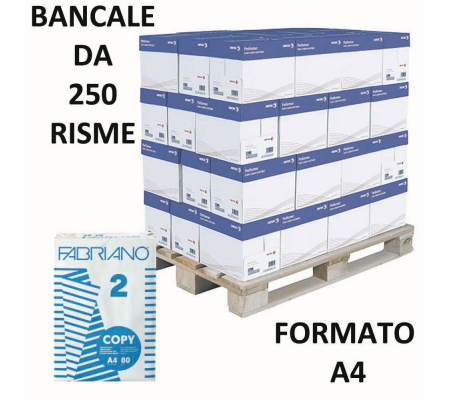 Carta Copy2 - A4 - 80 gr - bianca - conf. 500 fogli (bancale da 250 risme) - Fabriano - 92803006 - 8001348103004 - DMwebShop