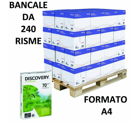 Carta Discovery 70 - A4 - 70 gr - bianca - conf. 500 fogli (bancale da 240 risme) - Discovery70A4 - 5602024334854 - DMwebShop