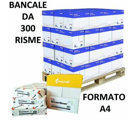 Carta bianca - A4 - 80 gr - risma da 500 fogli (bancale da 300 risme) - Starline - STL2001 - 8025133028259 - DMwebShop