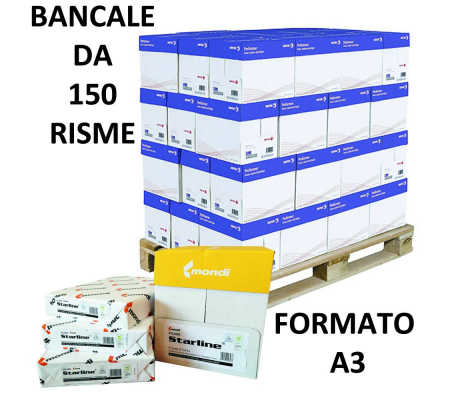 Carta fotocopie - A3 - 80 gr - bianca - conf. 500 fogli (bancale da 150 risme) - Starline - STL2005 - 8025133105851 - DMwebShop