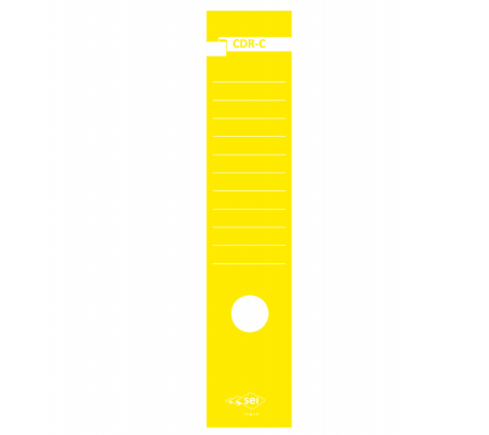 Copridorso CDR C - carta autoadesiva - 7 x 34,5 cm - giallo - conf. 10 pezzi - Sei Rota - 58012706 - 8004972008929 - DMwebShop