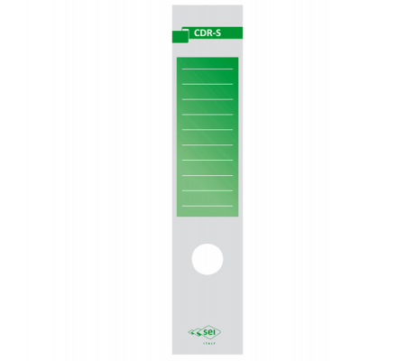 Copridorso CDR S - carta autoadesiva - 7 x 34,5 cm - verde - conf. 10 pezzi - Sei Rota - 58012605 - 8004972008875 - DMwebShop