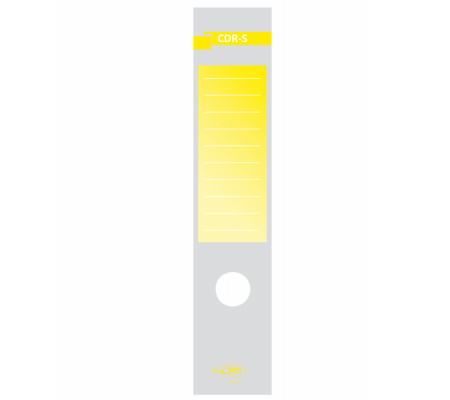 Copridorso CDR S - carta autoadesiva - 7 x 34,5 cm - giallo - conf. 10 pezzi - Sei Rota - 58012606 - 8004972008882 - DMwebShop