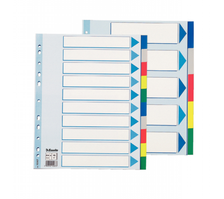 Separatore - 10 tasti colorati - PP - A4 maxi - 24,5 x 29,7 cm - multicolore - Esselte - 15267 - 5902812152678 - DMwebShop