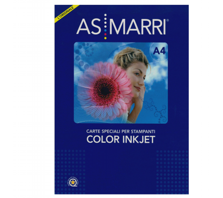 Carta fotografica - per inkjet - A4 - 200 gr - 50 fogli - effetto opaco - bianco - As Marri - 8734 - 8023927087345 - DMwebShop