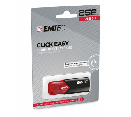 Memoria USB B110 USB 3.2 ClickeEasy - rosso - 256 Gb - Emtec - ECMMD256GB113 - 3126170173218 - DMwebShop