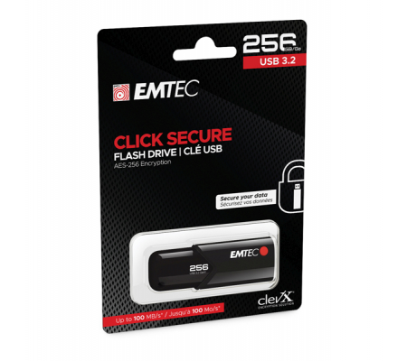 Memoria USB B120 ClickeSecure - 256 Gb - Emtec - ECMMD256GB123 - 3126170173423 - DMwebShop