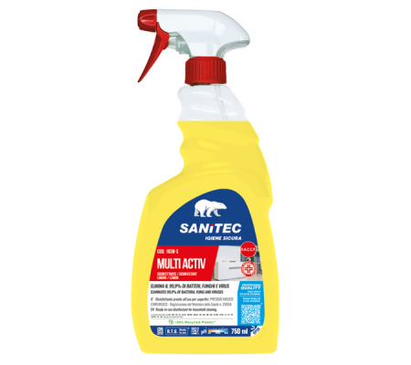 Sgrassatore disinfettante Multi Activ Limone - 750 ml - Sanitec - 1838-S - 8054633838013 - DMwebShop