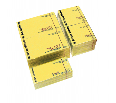 Blocchetto biglietti adesivi - giallo - 50 x 40 mm - 70 gr - 100 fogli - Starline - Q900051 - 8025133038067 - DMwebShop