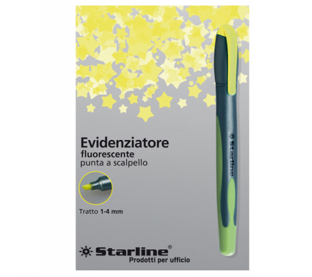 Evidenziatore a penna - punta scalpello - tratto 1 - 4 mm - giallo - Starline - STL1638. - 8025133019899 - DMwebShop