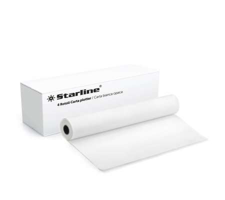 Carta plotter - stampa inkjet - 420 mm x 50 mt - 80 gr - opaca - bianco - Starline - STL2536. - 8025133039736 - DMwebShop