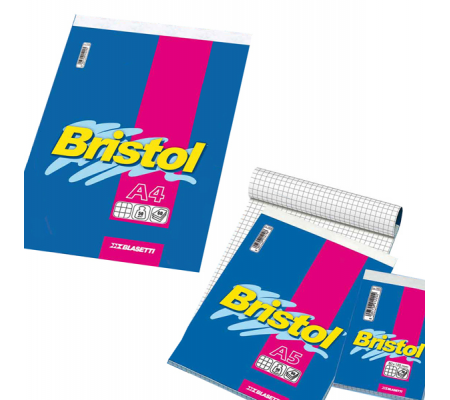 Blocco note Bristol - 5 mm - 210 x 297 mm - 50 gr - 70 fogli - Blasetti - 1037 - 8007758012233 - DMwebShop